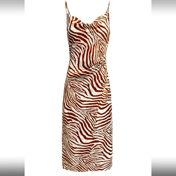 DRESS BROWN AND WHITE  zebra pattern - Picture 1 of 1